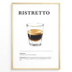 Ladda upp bild till gallerivisning, Minimalist Ristretto coffee recipe illustration with a small glass of concentrated espresso shot.
