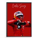Ladda upp bild till gallerivisning, Carlos Sainz F1-affisch | Unik design på över 20 internationella banor
