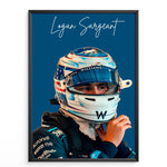 Ladda upp bild till gallerivisning, Logan Sargeant F1-affisch | Unik design på över 20 internationella banor
