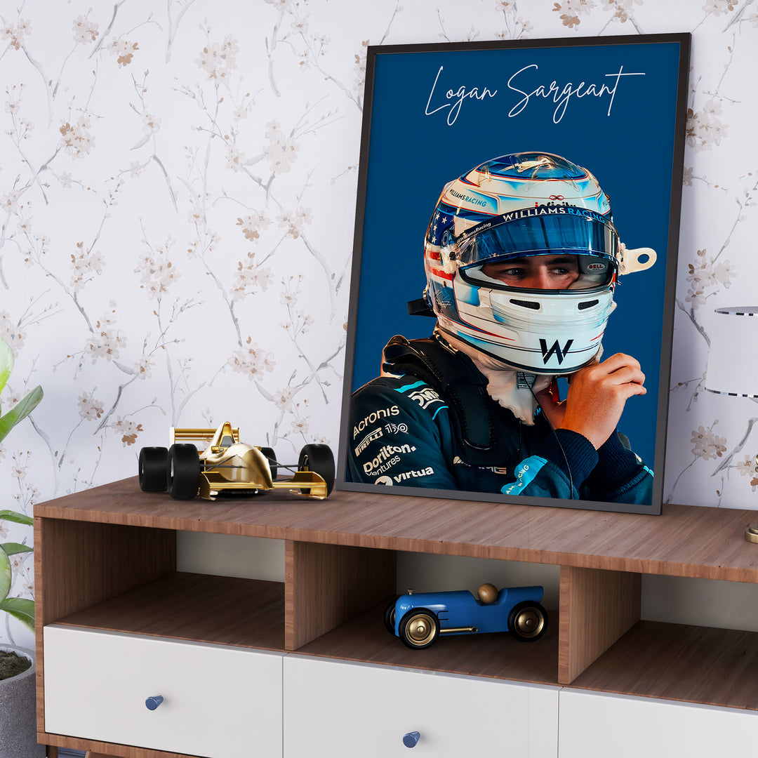 Logan Sargeant F1-affisch | Unik design på över 20 internationella banor