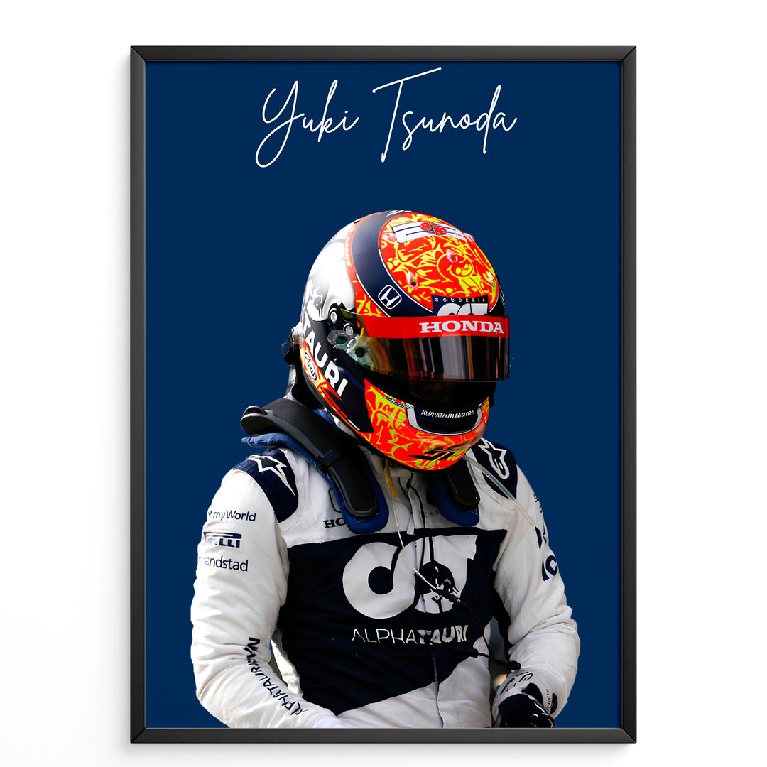 Yuki Tsunoda F1-affisch | Unik design på över 20 internationella banor