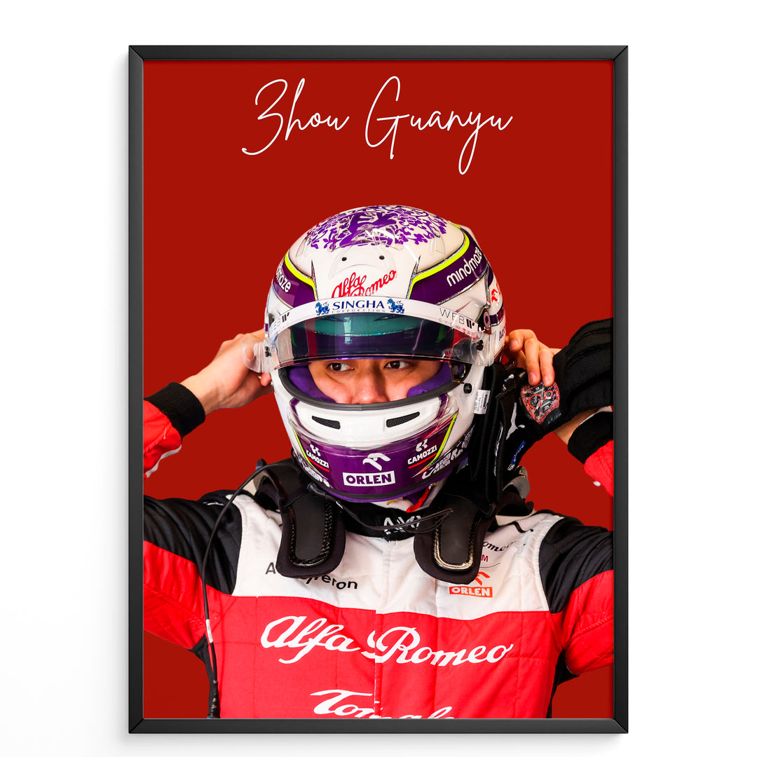 Guanyu Zhou F1-affisch | Unik design på över 20 internationella banor